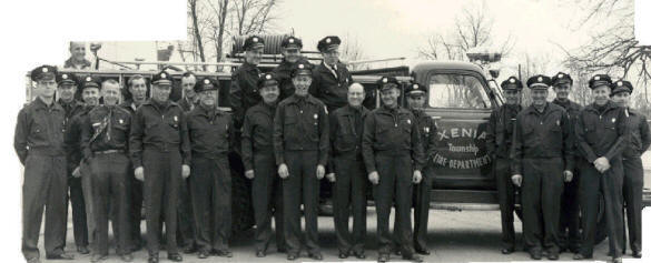 Historical photo of Xenia Township fire department staff